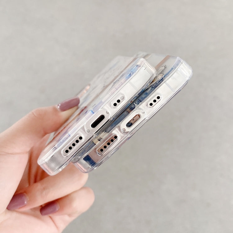 For iPhone 11 High Translucent Electroplating Flower Pattern TPU + PC Shockproof Case