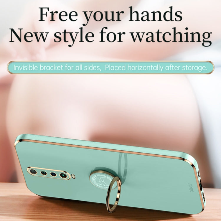 For Xiaomi Redmi K30 XINLI Straight 6D Plating Gold Edge TPU Shockproof Case with Ring Holder