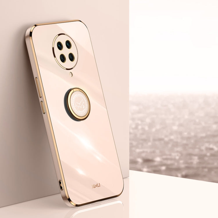 For Xiaomi Redmi K30 Pro XINLI Straight 6D Plating Gold Edge TPU Shockproof Case with Ring Holder