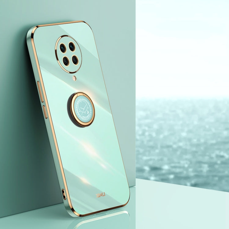 For Xiaomi Redmi K30 Pro XINLI Straight 6D Plating Gold Edge TPU Shockproof Case with Ring Holder