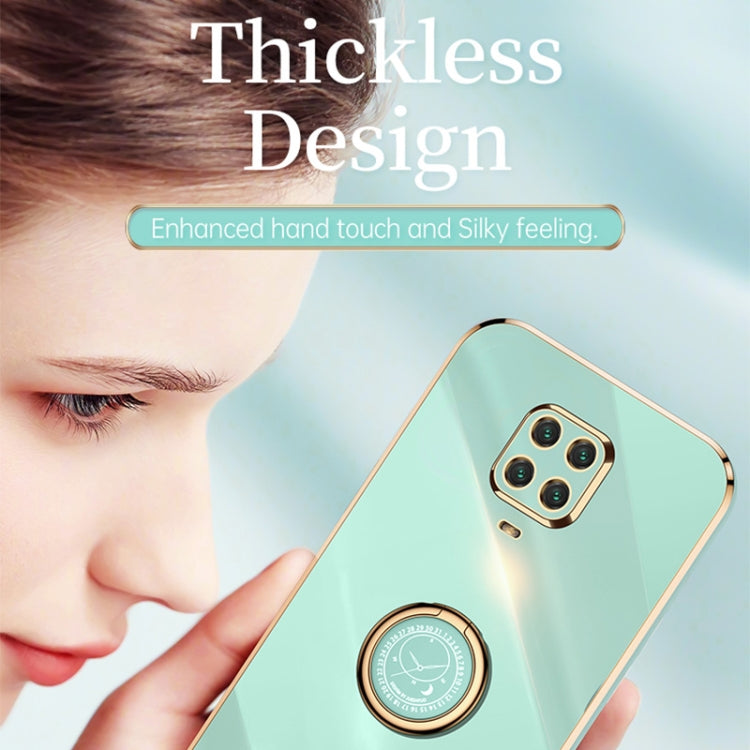 For Xiaomi Redmi Note 9S XINLI Straight 6D Plating Gold Edge TPU Shockproof Case with Ring Holder