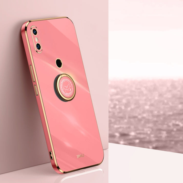 For Xiaomi Mi 8 XINLI Straight 6D Plating Gold Edge TPU Shockproof Case with Ring Holder