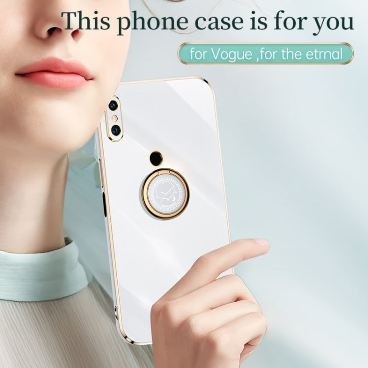 For Xiaomi Mi 8 XINLI Straight 6D Plating Gold Edge TPU Shockproof Case with Ring Holder
