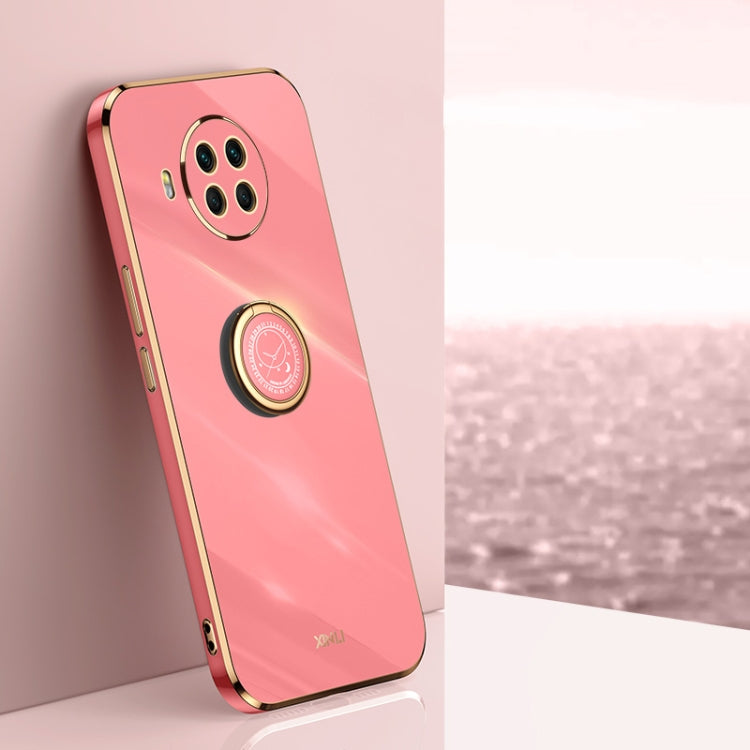 For Xiaomi Mi 10T Lite 5G XINLI Straight 6D Plating Gold Edge TPU Shockproof Case with Ring Holder