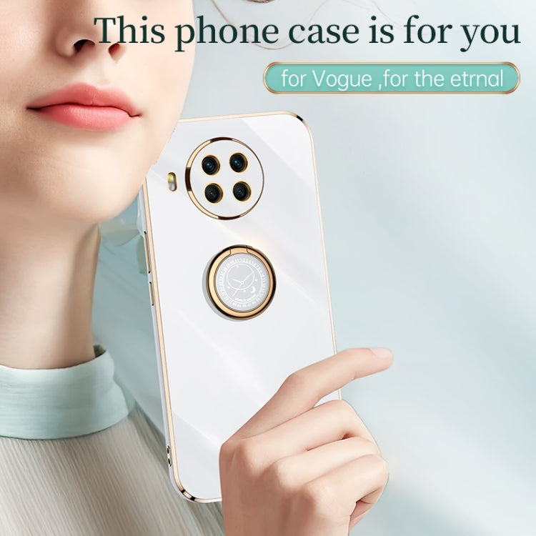 For Xiaomi Mi 10T Lite 5G XINLI Straight 6D Plating Gold Edge TPU Shockproof Case with Ring Holder