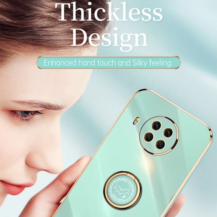For Xiaomi Mi 10T Lite 5G XINLI Straight 6D Plating Gold Edge TPU Shockproof Case with Ring Holder