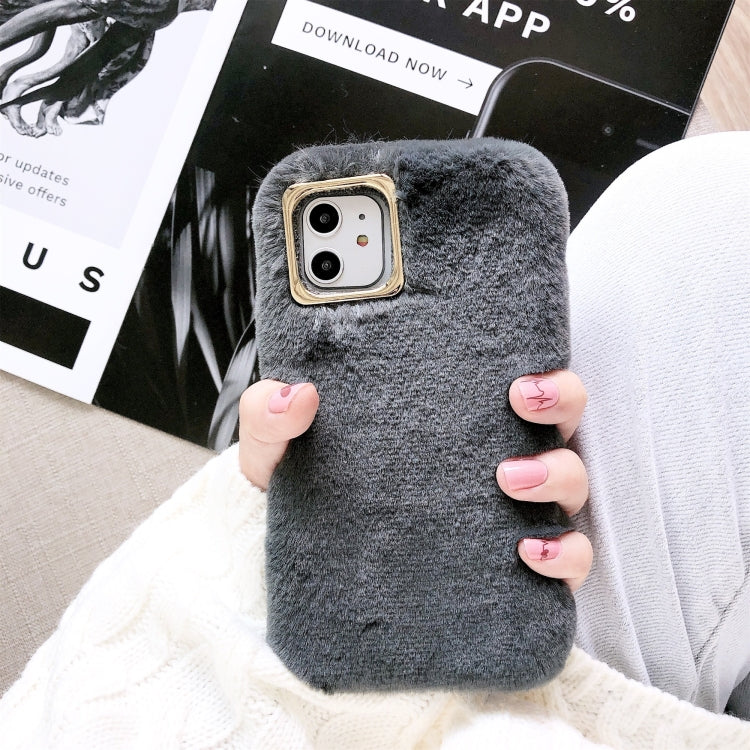 For iPhone 11 Solid Color Plush Phone Protect Case