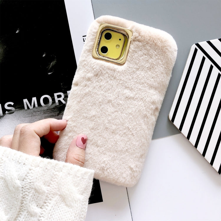 For iPhone 11 Solid Color Plush Phone Protect Case