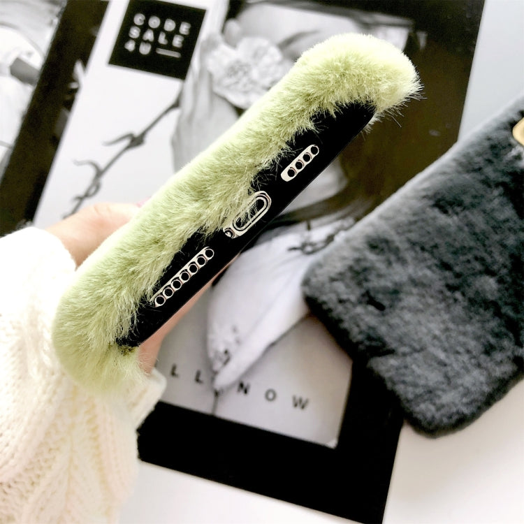 For iPhone 11 Solid Color Plush Phone Protect Case