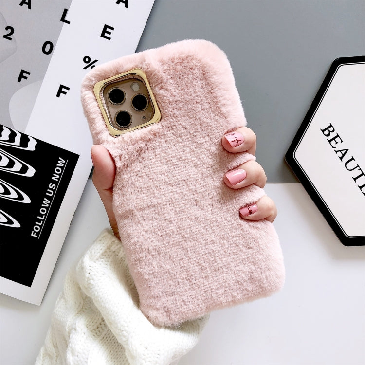 For iPhone 11 Solid Color Plush Phone Protect Case
