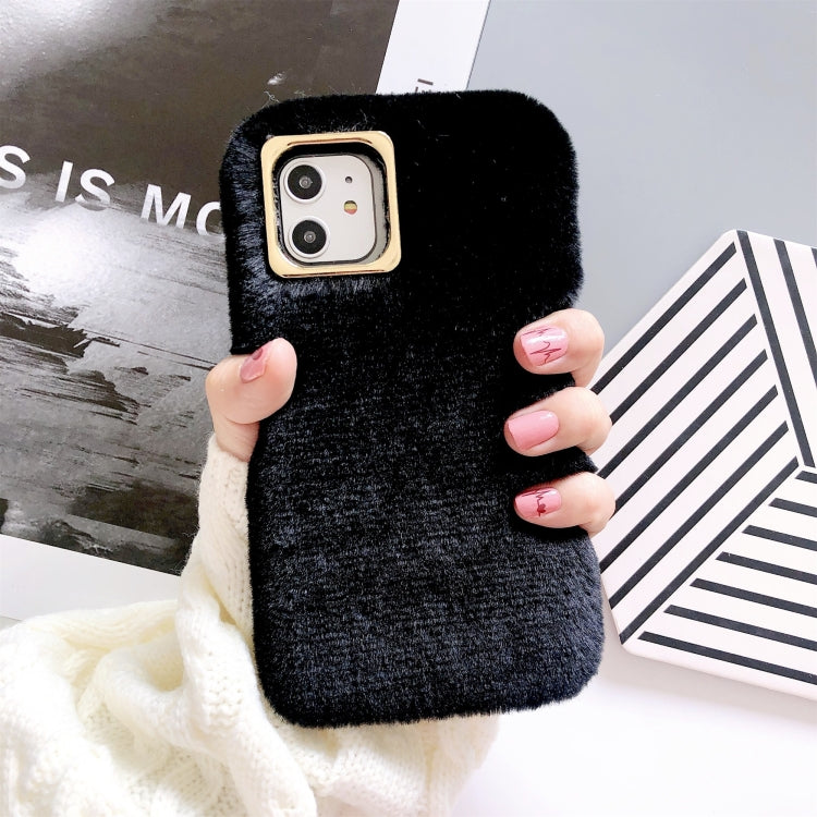 For iPhone 11 Pro Max Solid Color Plush Phone Protect Case