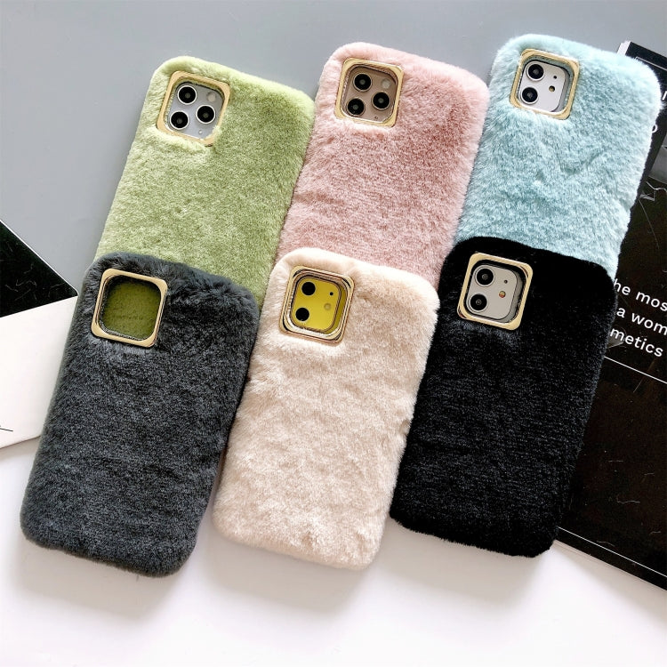 For iPhone 11 Pro Max Solid Color Plush Phone Protect Case