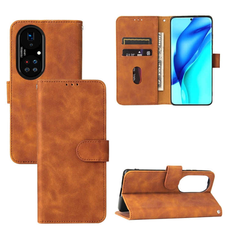 For Huawei P50 Solid Color Skin Feel Magnetic Buckle Horizontal Flip Calf Texture PU Leather Case with Holder & Card Slots & Wallet