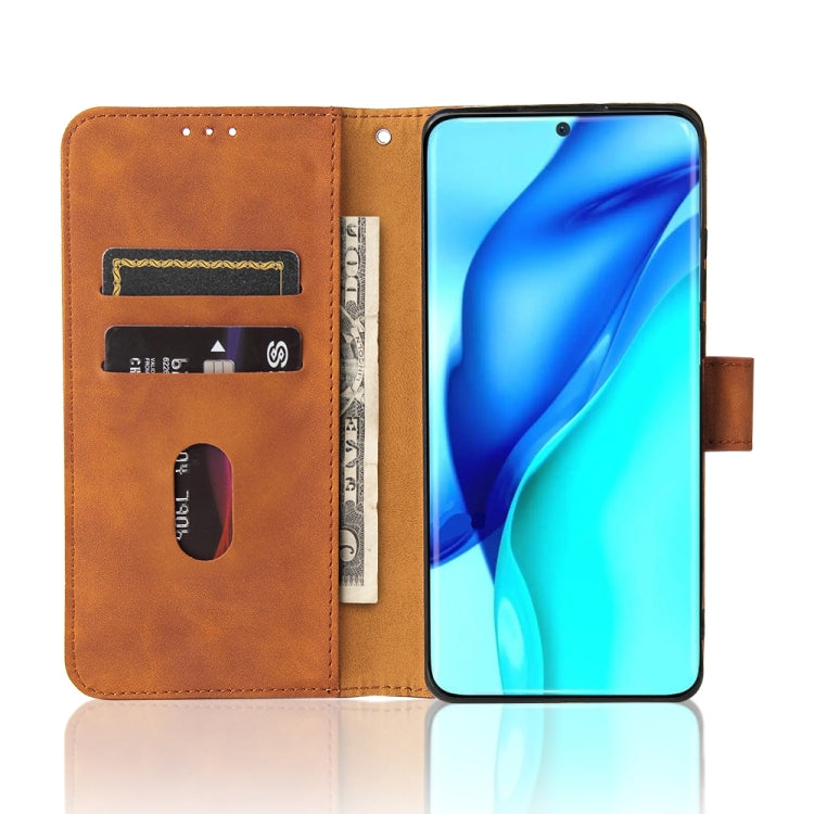 For Huawei P50 Solid Color Skin Feel Magnetic Buckle Horizontal Flip Calf Texture PU Leather Case with Holder & Card Slots & Wallet