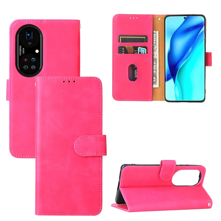 For Huawei P50 Solid Color Skin Feel Magnetic Buckle Horizontal Flip Calf Texture PU Leather Case with Holder & Card Slots & Wallet
