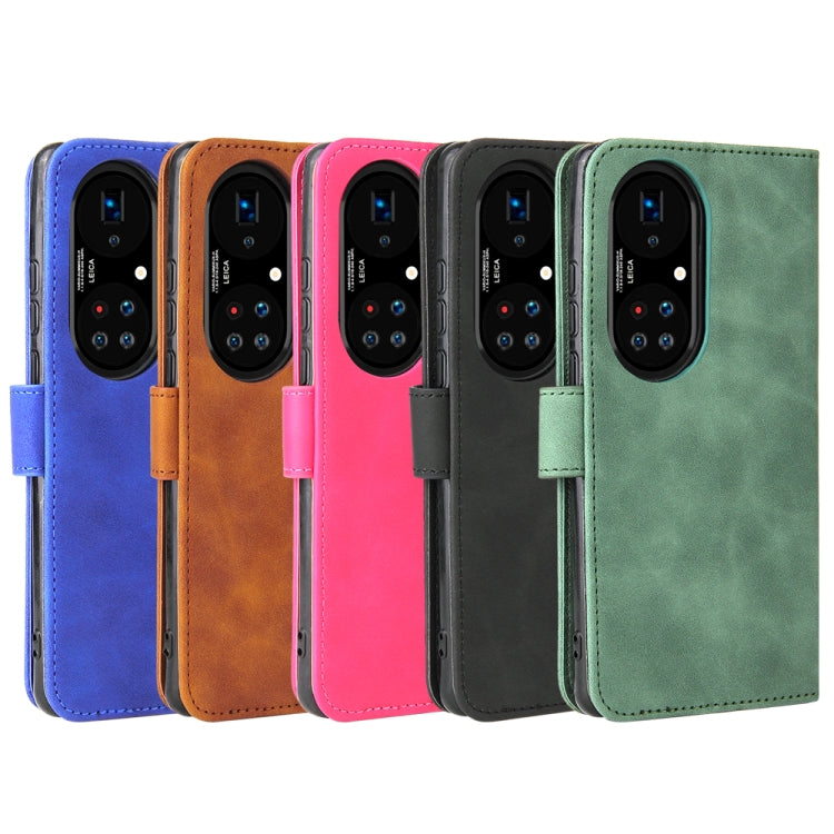 For Huawei P50 Solid Color Skin Feel Magnetic Buckle Horizontal Flip Calf Texture PU Leather Case with Holder & Card Slots & Wallet