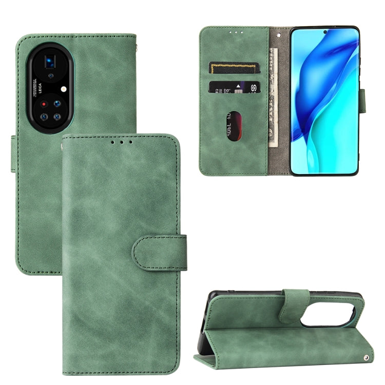For Huawei P50 Solid Color Skin Feel Magnetic Buckle Horizontal Flip Calf Texture PU Leather Case with Holder & Card Slots & Wallet