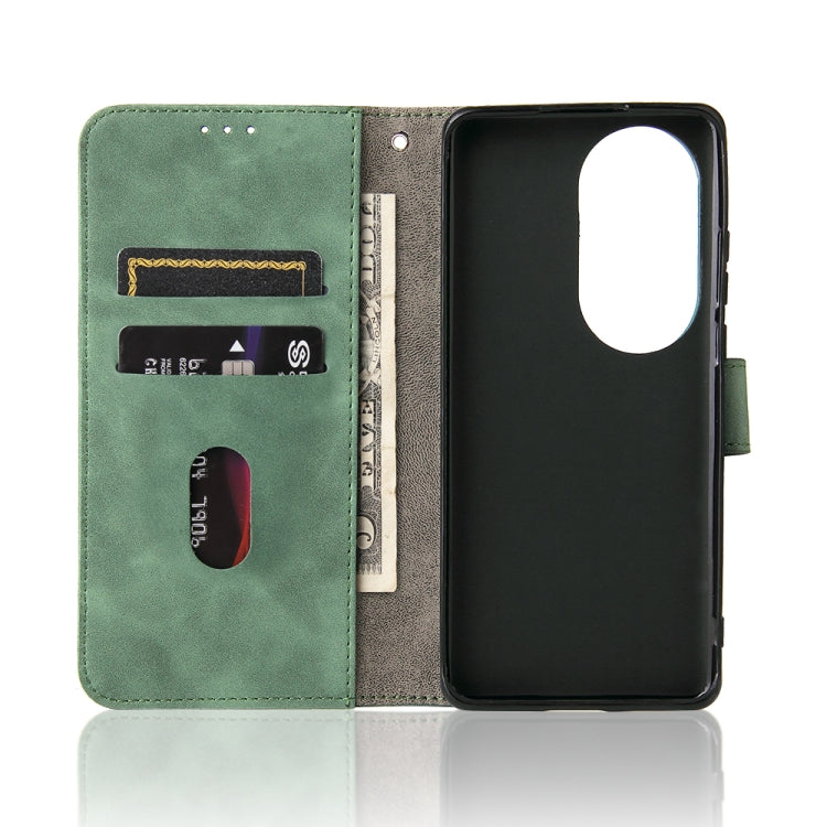 For Huawei P50 Solid Color Skin Feel Magnetic Buckle Horizontal Flip Calf Texture PU Leather Case with Holder & Card Slots & Wallet