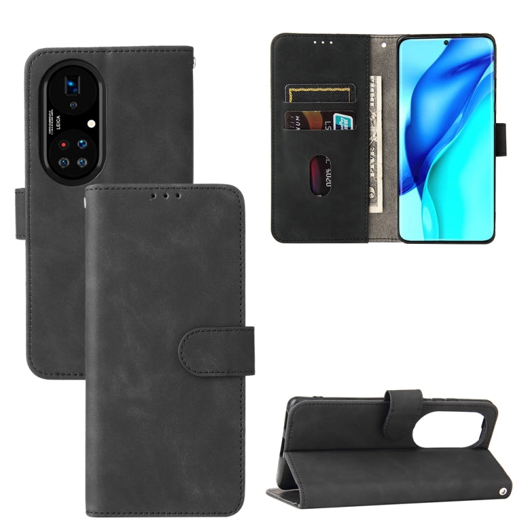 For Huawei P50 Solid Color Skin Feel Magnetic Buckle Horizontal Flip Calf Texture PU Leather Case with Holder & Card Slots & Wallet