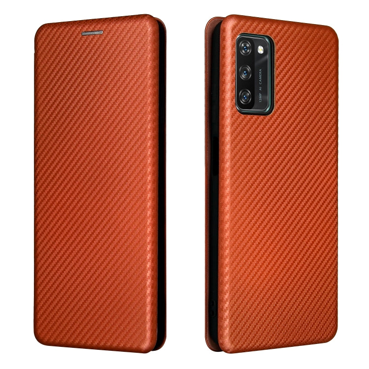 For Blackview A100 Carbon Fiber Texture Horizontal Flip TPU + PC + PU Leather Case with Card Slot
