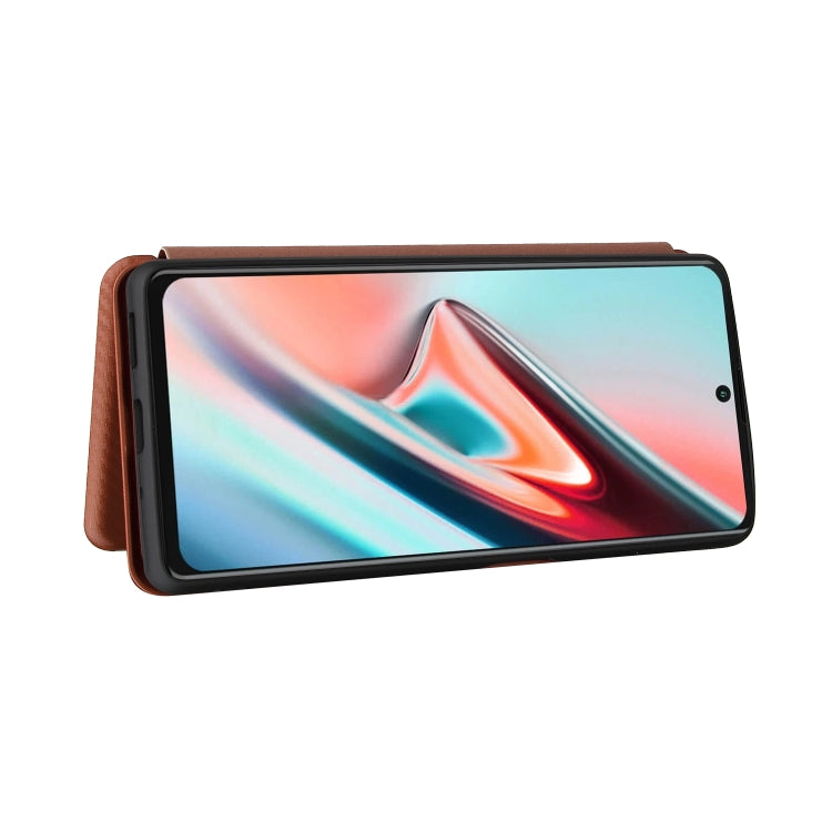 For Blackview A100 Carbon Fiber Texture Horizontal Flip TPU + PC + PU Leather Case with Card Slot