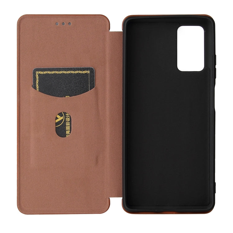 For Blackview A100 Carbon Fiber Texture Horizontal Flip TPU + PC + PU Leather Case with Card Slot