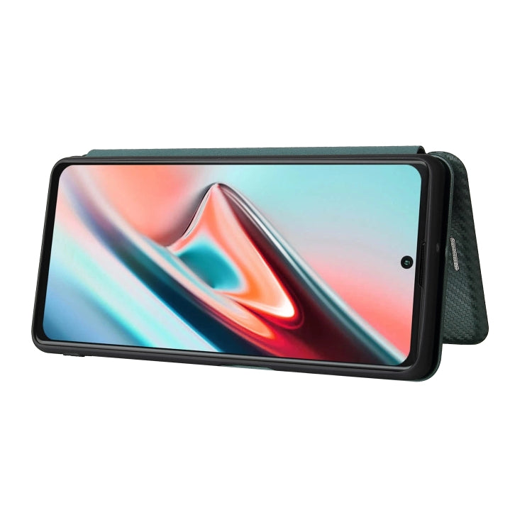 For Blackview A100 Carbon Fiber Texture Horizontal Flip TPU + PC + PU Leather Case with Card Slot