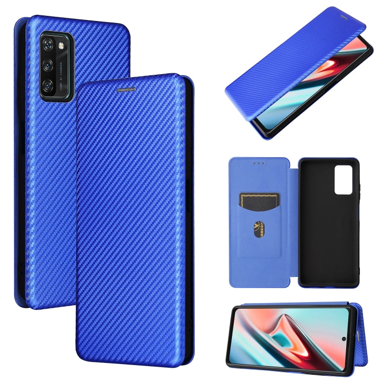 For Blackview A100 Carbon Fiber Texture Horizontal Flip TPU + PC + PU Leather Case with Card Slot