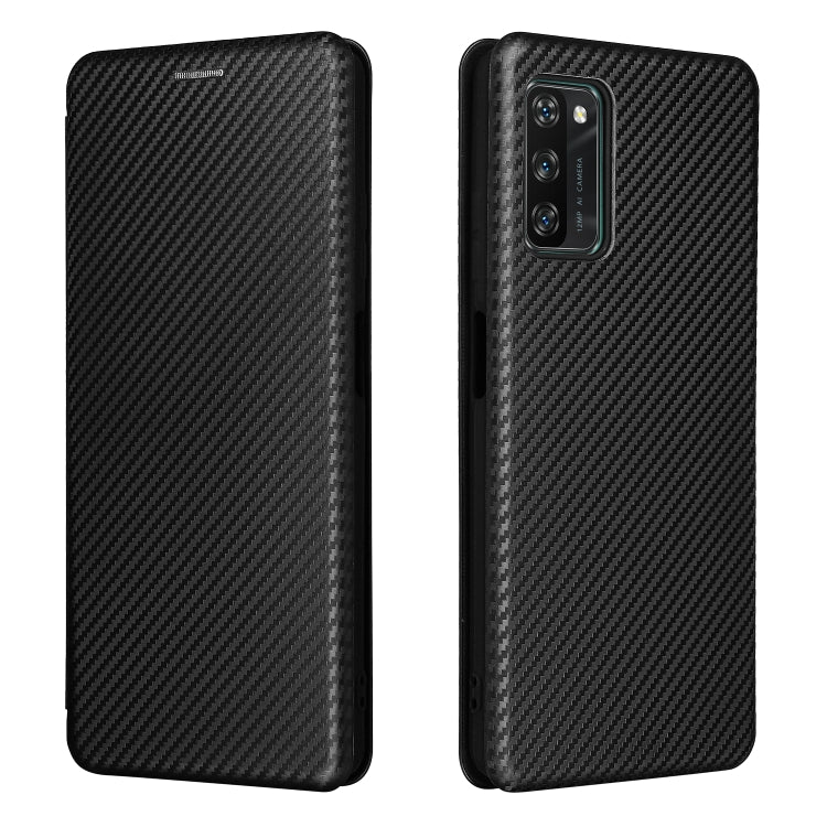 For Blackview A100 Carbon Fiber Texture Horizontal Flip TPU + PC + PU Leather Case with Card Slot