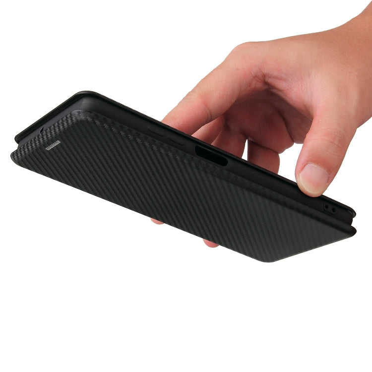For Blackview A100 Carbon Fiber Texture Horizontal Flip TPU + PC + PU Leather Case with Card Slot