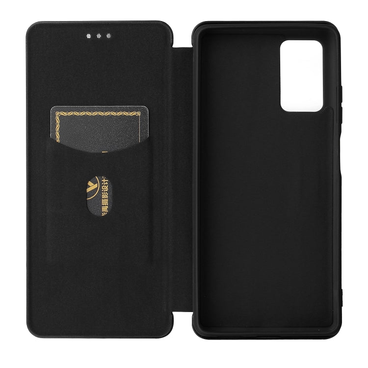 For Blackview A100 Carbon Fiber Texture Horizontal Flip TPU + PC + PU Leather Case with Card Slot