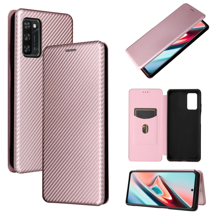 For Blackview A100 Carbon Fiber Texture Horizontal Flip TPU + PC + PU Leather Case with Card Slot