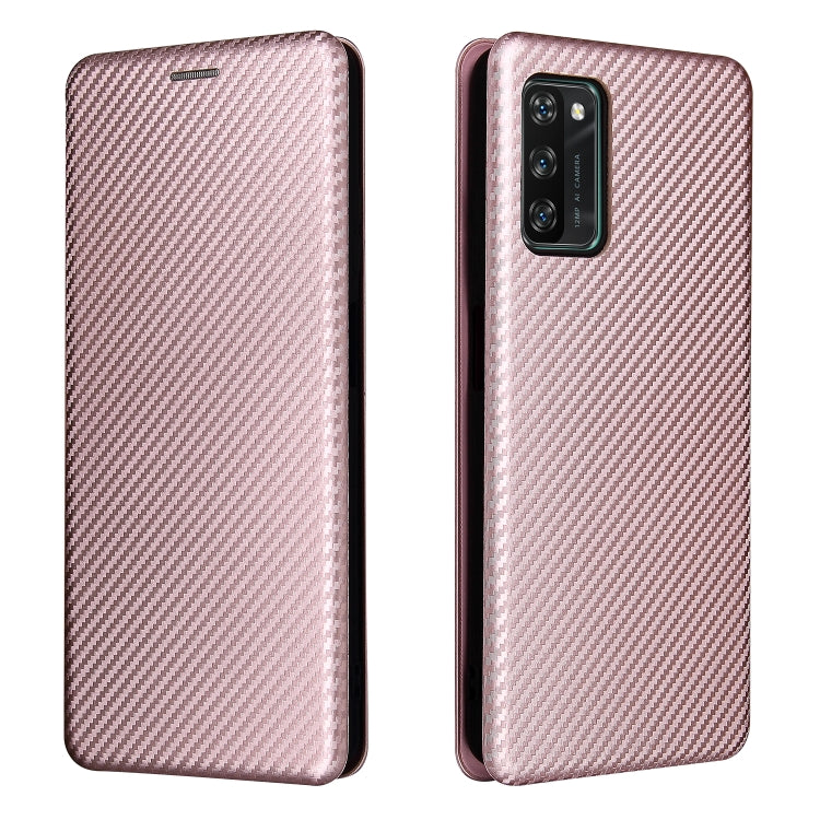 For Blackview A100 Carbon Fiber Texture Horizontal Flip TPU + PC + PU Leather Case with Card Slot