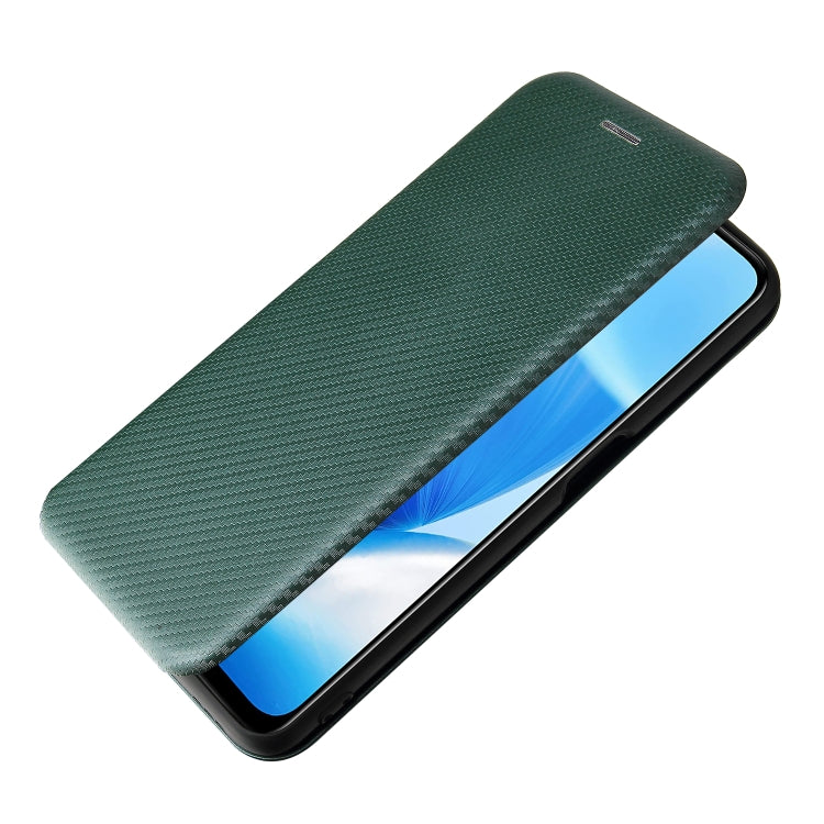 For OnePlus Nord N200 5G Carbon Fiber Texture Horizontal Flip TPU + PC + PU Leather Case with Card Slot