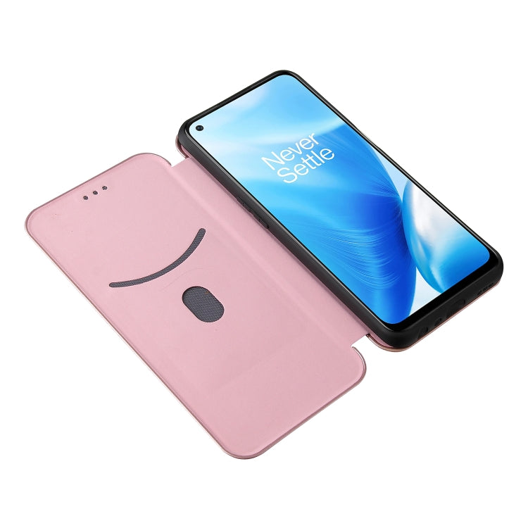For OnePlus Nord N200 5G Carbon Fiber Texture Horizontal Flip TPU + PC + PU Leather Case with Card Slot