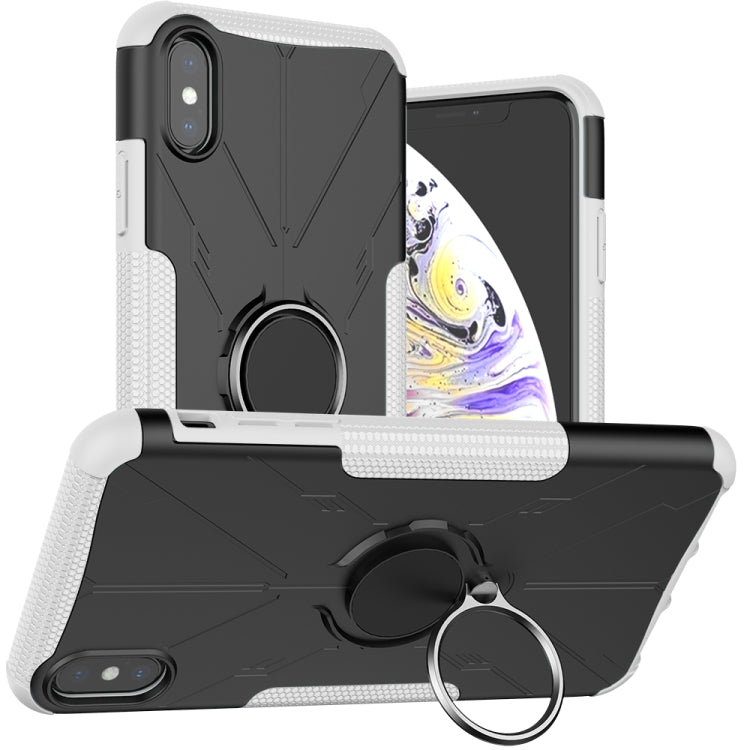 For iPhone XS Max Armor Bear Shockproof PC + TPU Protective Case with Ring Holder
