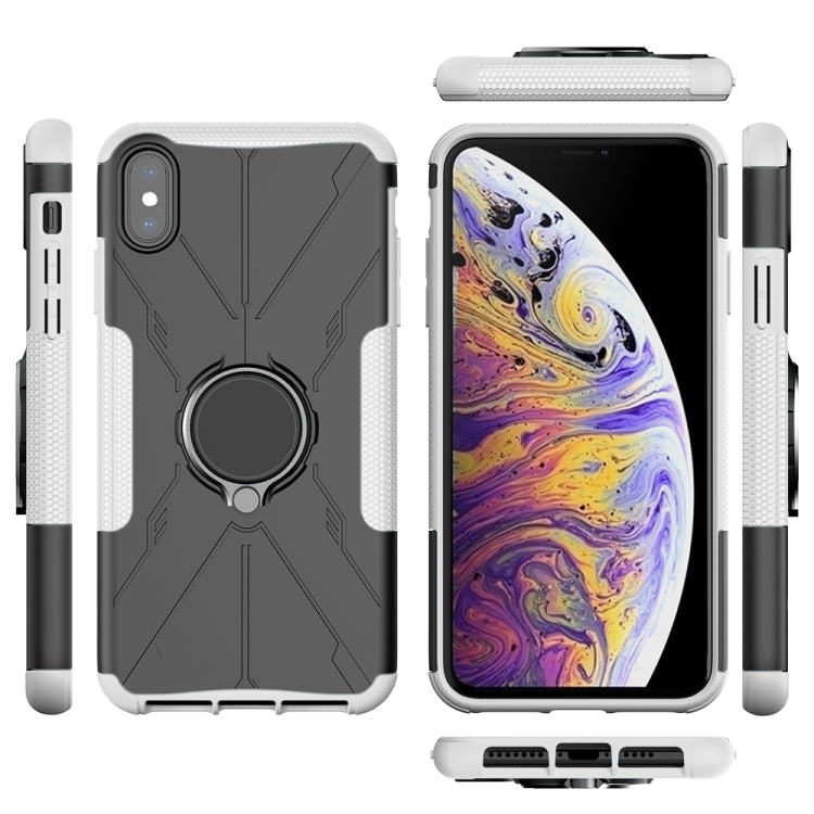 For iPhone XS Max Armor Bear Shockproof PC + TPU Protective Case with Ring Holder