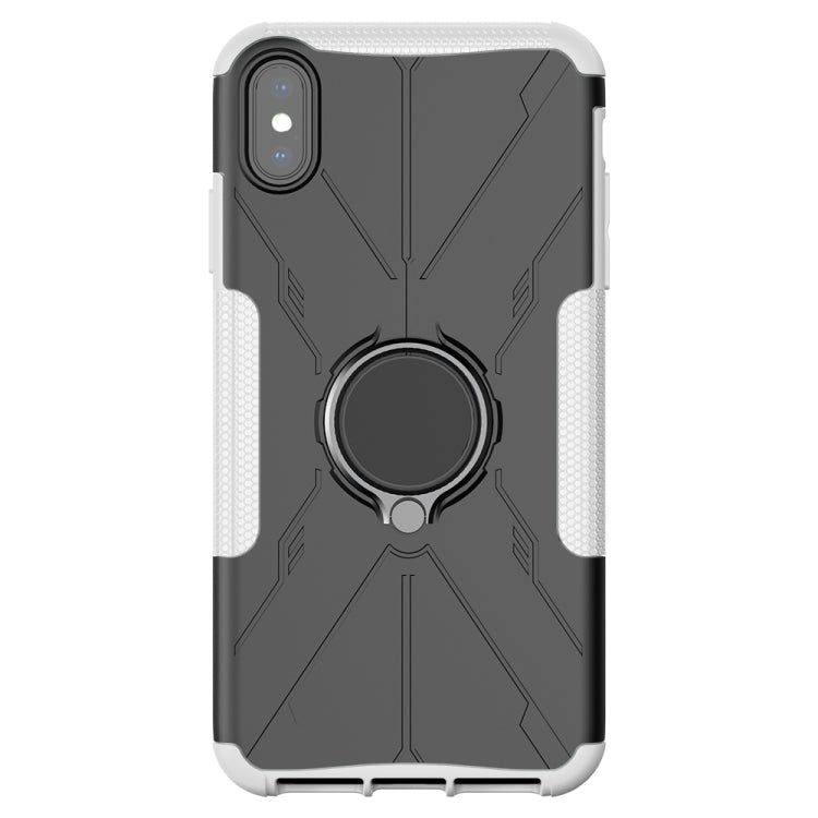 For iPhone XS Max Armor Bear Shockproof PC + TPU Protective Case with Ring Holder