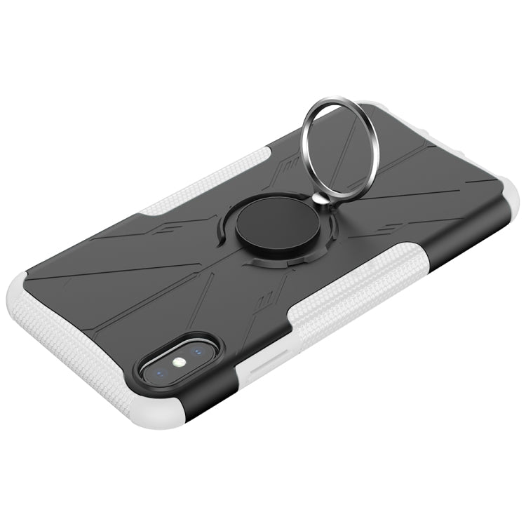 For iPhone XS Max Armor Bear Shockproof PC + TPU Protective Case with Ring Holder