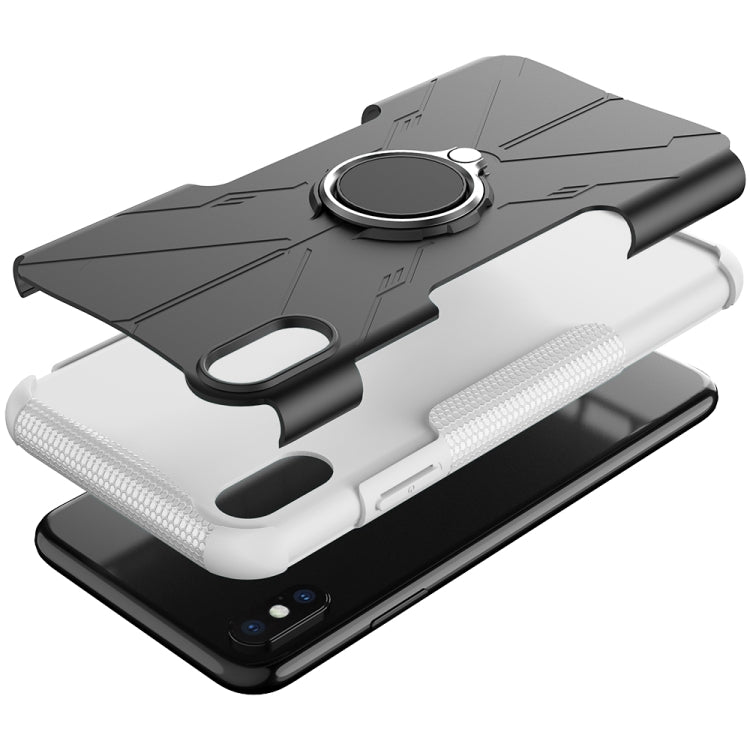 For iPhone XS Max Armor Bear Shockproof PC + TPU Protective Case with Ring Holder