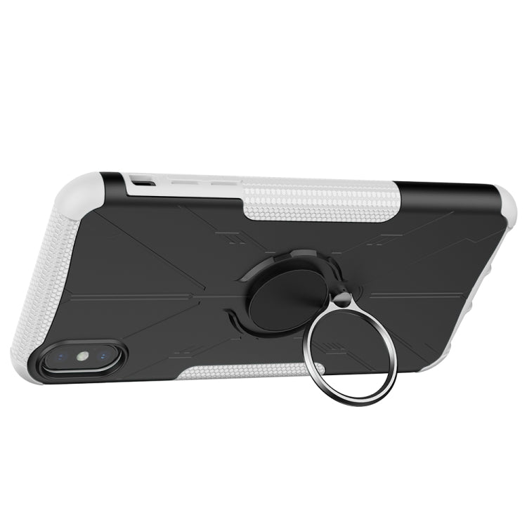 For iPhone XS Max Armor Bear Shockproof PC + TPU Protective Case with Ring Holder