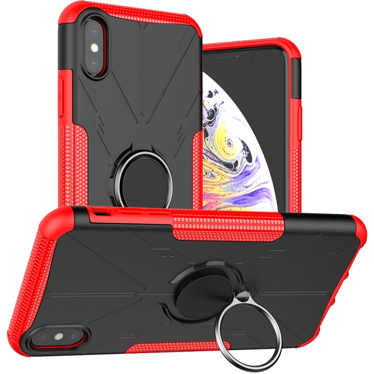 For iPhone XS Max Armor Bear Shockproof PC + TPU Protective Case with Ring Holder