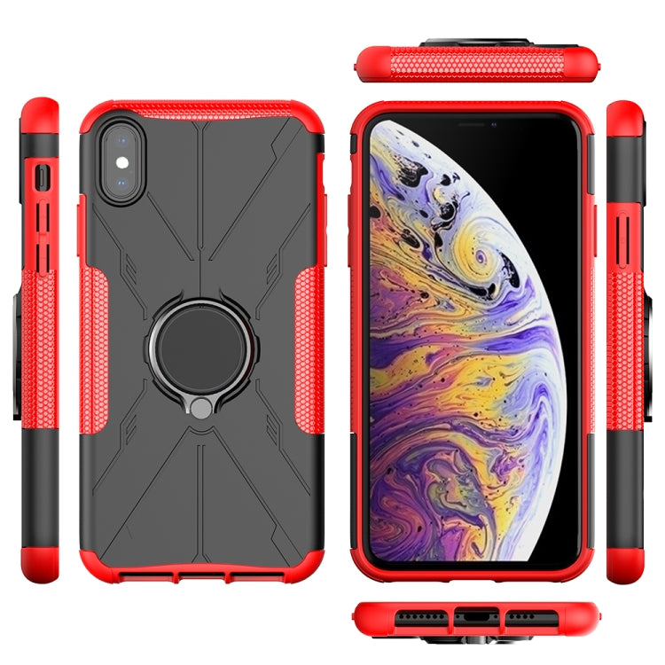 For iPhone XS Max Armor Bear Shockproof PC + TPU Protective Case with Ring Holder