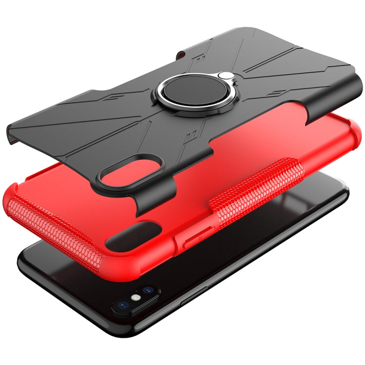 For iPhone XS Max Armor Bear Shockproof PC + TPU Protective Case with Ring Holder