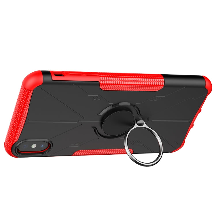 For iPhone XS Max Armor Bear Shockproof PC + TPU Protective Case with Ring Holder