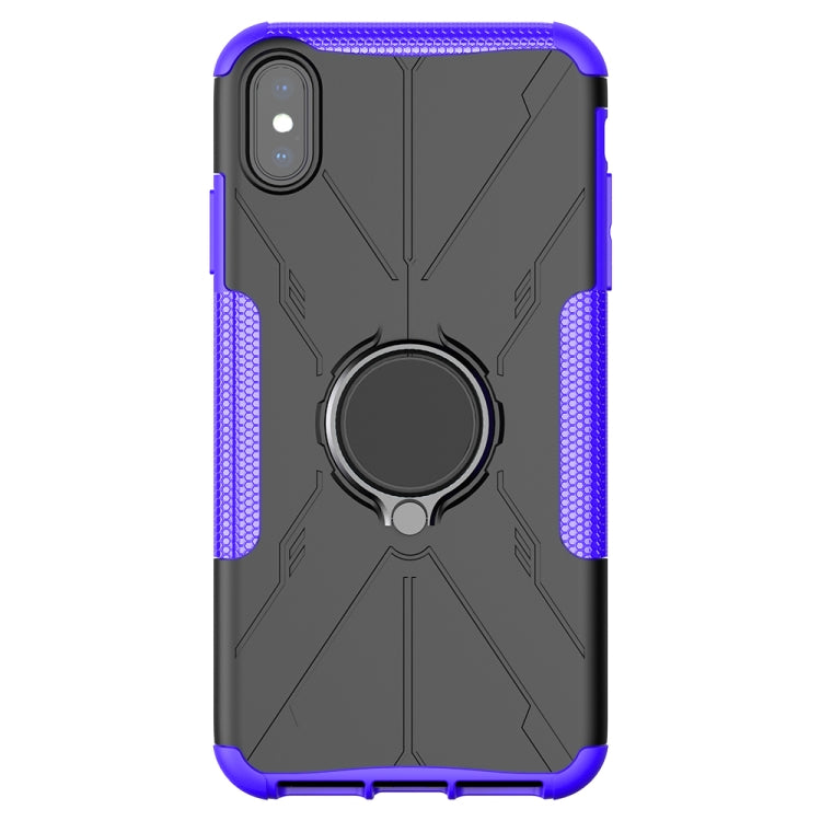 For iPhone XS Max Armor Bear Shockproof PC + TPU Protective Case with Ring Holder
