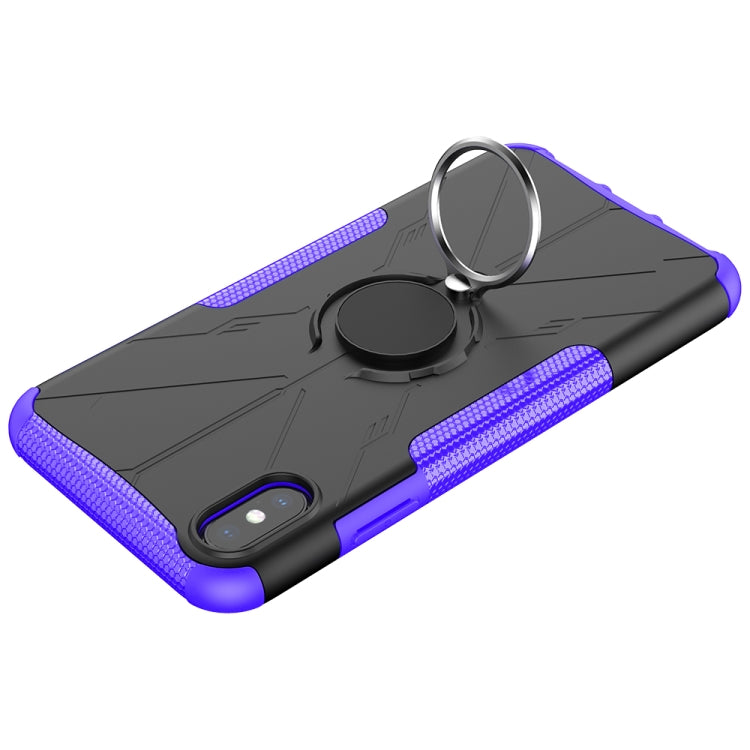 For iPhone XS Max Armor Bear Shockproof PC + TPU Protective Case with Ring Holder