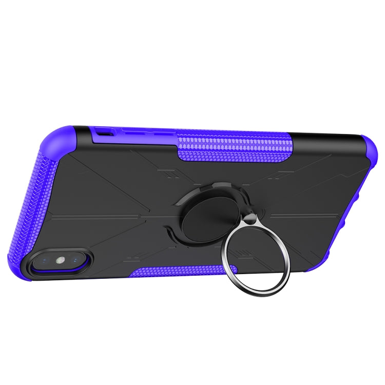 For iPhone XS Max Armor Bear Shockproof PC + TPU Protective Case with Ring Holder