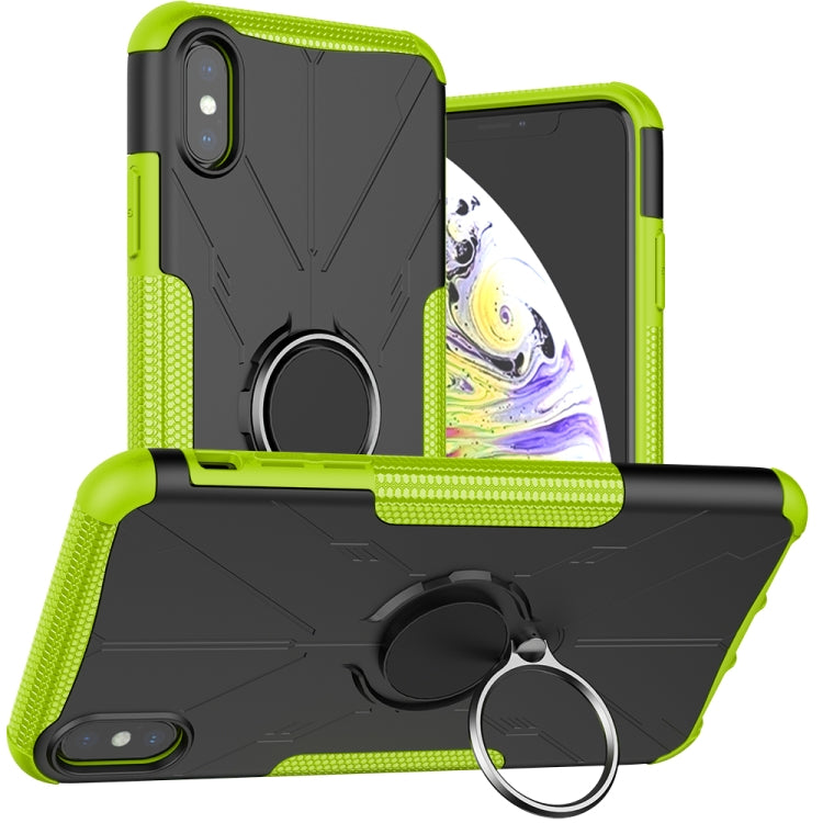 For iPhone XS Max Armor Bear Shockproof PC + TPU Protective Case with Ring Holder