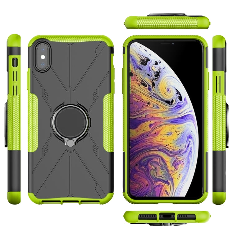 For iPhone XS Max Armor Bear Shockproof PC + TPU Protective Case with Ring Holder